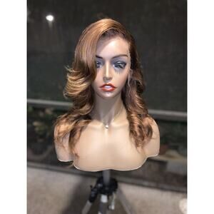 Custom Colored Chestnut Light Brown Honey Brown Frontal Wig 16 Inches 250% dens